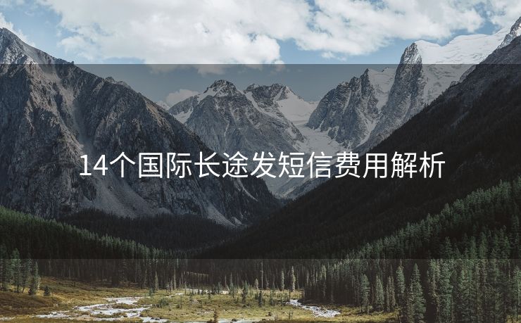 14个国际长途发短信费用解析