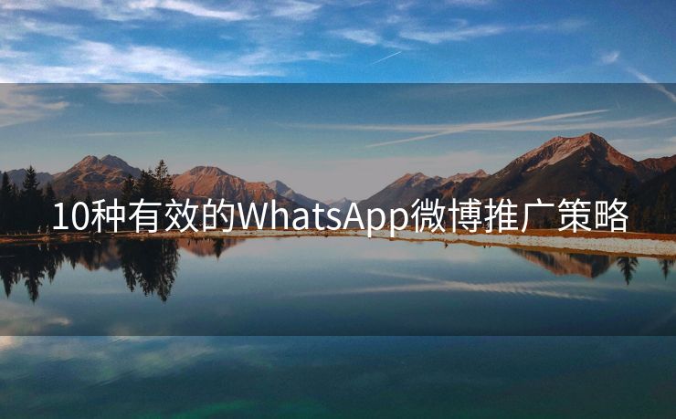 10种有效的WhatsApp微博推广策略